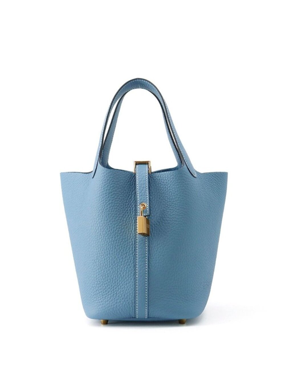 Hermes Handbag Picotin Lock PM New Blue Jean Gold Taurillon Clemence